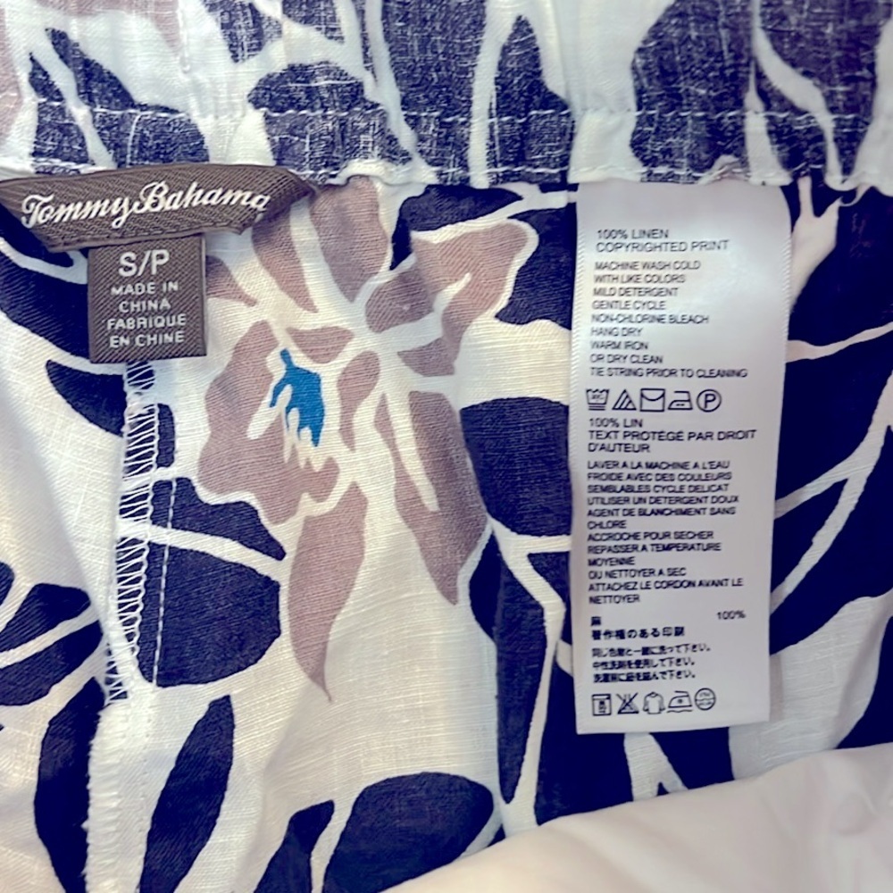Tommy Bahama Luxury, ♻️Sustainable, RARE Pattern, Acid-Washed Leaf Pants, Size S - Picture 5 of 11